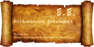 Birkenstock Bernadett névjegykártya